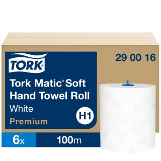 Tork Matic Roll Paper Towel, 2-Ply, 190 x 190 mm Sheet Size, 408 Sheets, Roll Form Factor 290016
