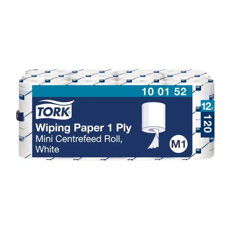 Tork Roll Paper Towel, Roll Form, 1 Ply, White, 120 m Length x 200 mm Sheet Size, 12 Sheets 100152