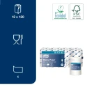Tork Roll Paper Towel, Roll Form, 1 Ply, White, 120 m Length x 200 mm Sheet Size, 12 Sheets 100152