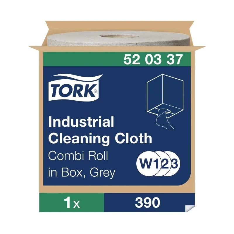 Tork Dry Industrial Centrefeed Wipes 148.2 m x 320 mm, Single Ply, Grey 520337