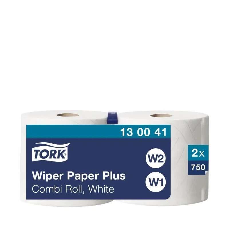Tork 2 Ply Wiping Paper Plus Roll Paper Towel 750 Sheets 235mm Width 255m Length 130041
