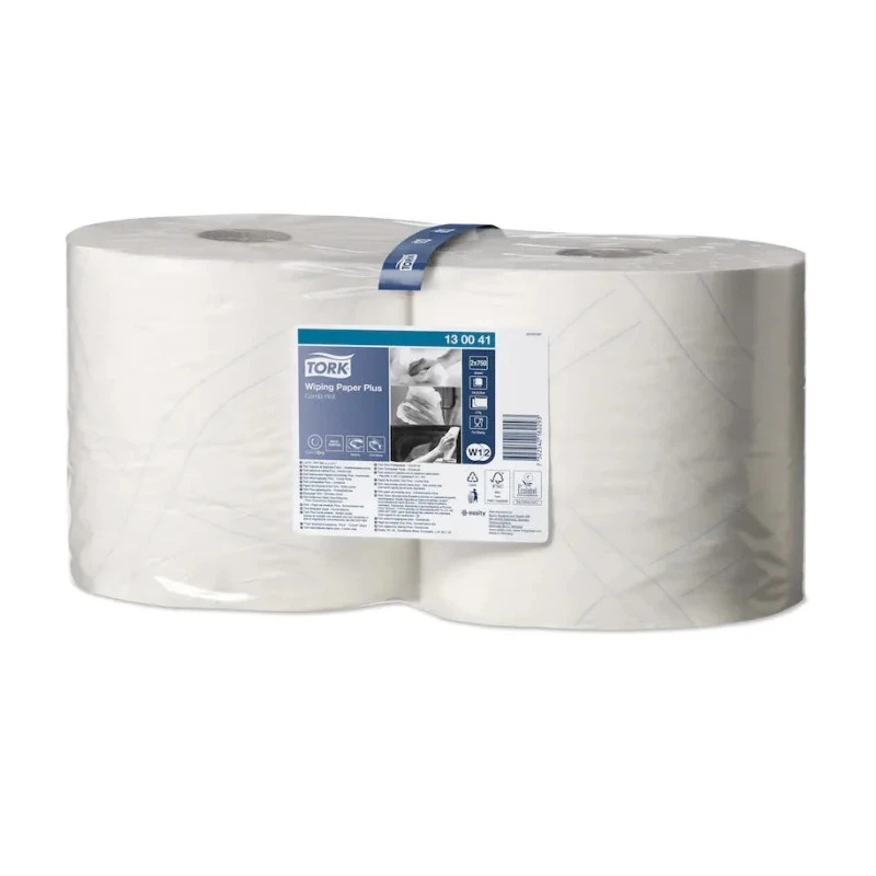 Tork 2 Ply Wiping Paper Plus Roll Paper Towel 750 Sheets 235mm Width 255m Length 130041