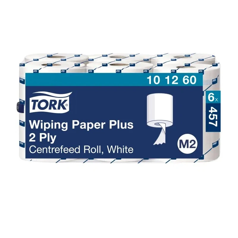 Tork 2 Ply White Wiping Paper Plus Roll Paper Towel, 160 m x 194 mm, 457 Sheets 101260