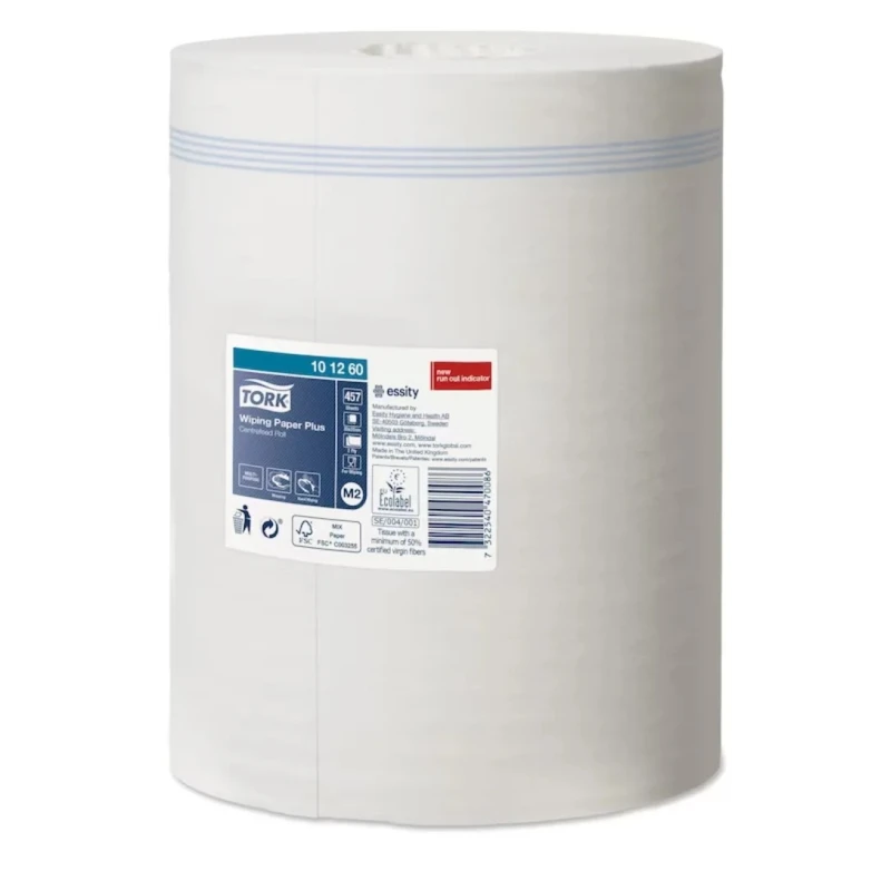 Tork 2 Ply White Wiping Paper Plus Roll Paper Towel, 160 m x 194 mm, 457 Sheets 101260