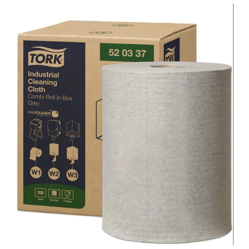 Tork Dry Industrial Centrefeed Wipes 148.2 m x 320 mm, Single Ply, Grey 520337