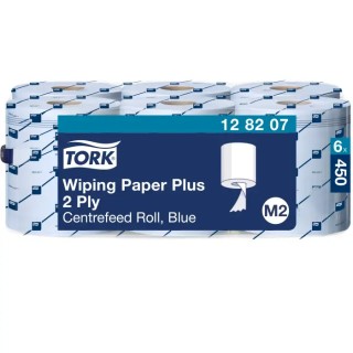 Tork Roll Paper Towel 2-Ply 157.5 m x 200 mm Blue Roll with Run-Out Indicator 128207
