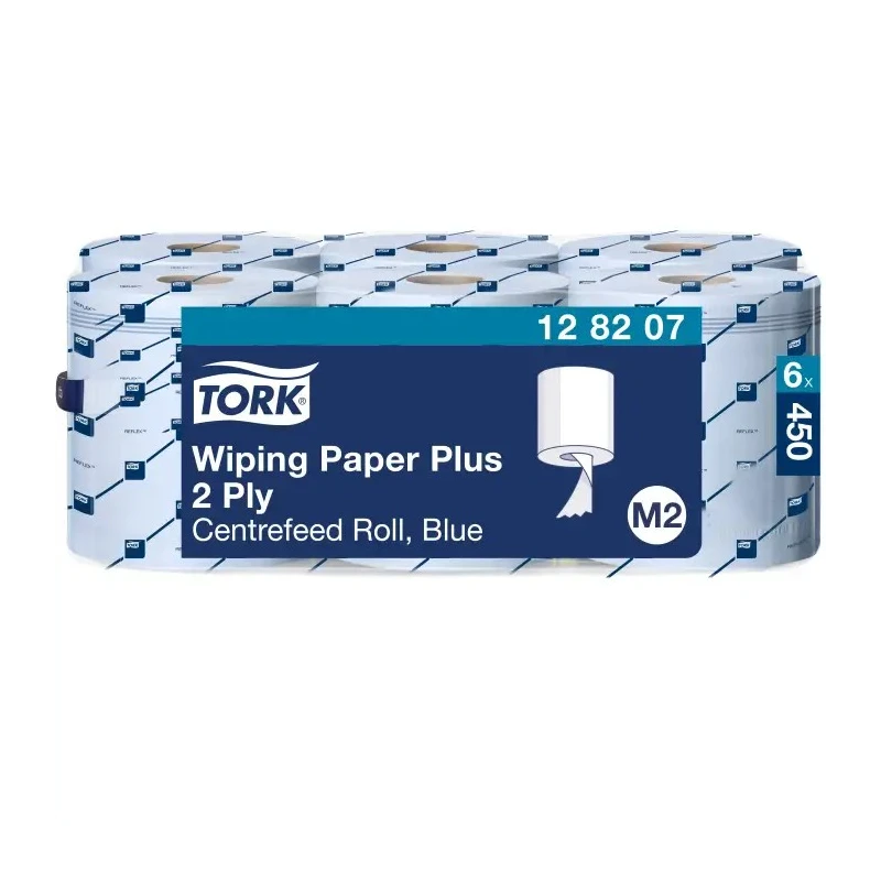 Tork Roll Paper Towel 2-Ply 157.5 m x 200 mm Blue Roll with Run-Out Indicator 128207