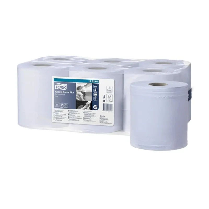 Tork Roll Paper Towel 2-Ply 157.5 m x 200 mm Blue Roll with Run-Out Indicator 128207