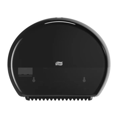 Tork Black Plastic Toilet Roll Dispenser, Single, Jumbo Roll, 132 mm x 275 mm x 345 mm 555008