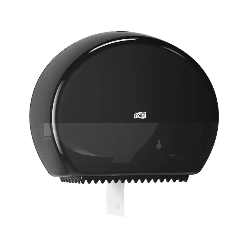 Tork Black Plastic Toilet Roll Dispenser, Single, Jumbo Roll, 132 mm x 275 mm x 345 mm 555008