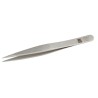 RS PRO Stainless Steel Flat Tweezer 120mm, Anti-Magnetic, Anti-Acid 136-9691