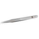 RS PRO 120mm Stainless Steel Flat Tweezer Anti-Magnetic Anti-Acid Precision 136-9696