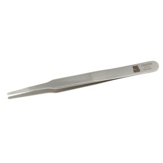 RS PRO 120mm Stainless Steel Flat, Round, Straight, Fine Tweezer 136-9699