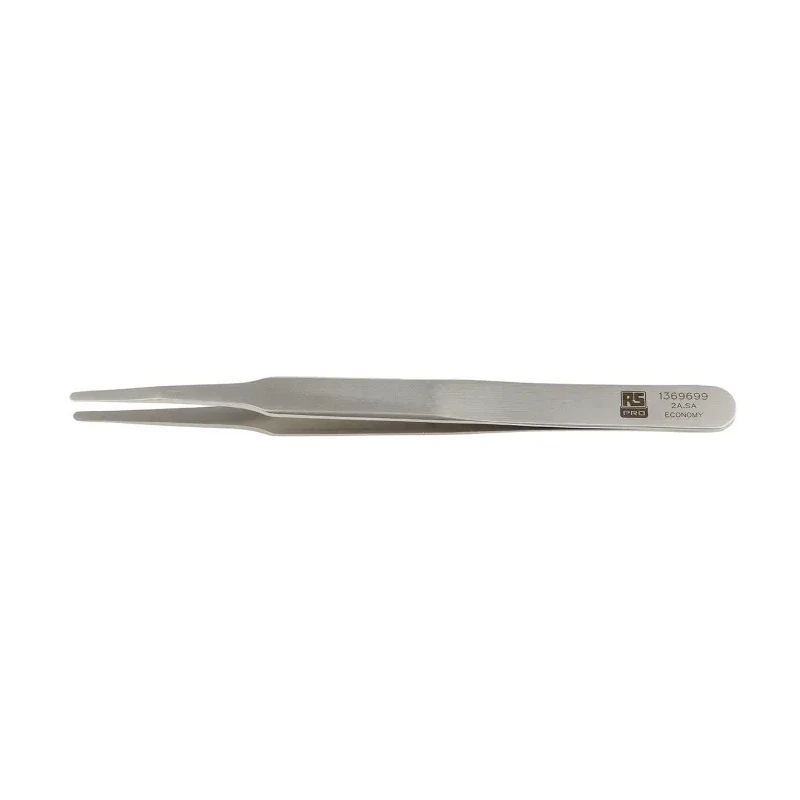 RS PRO 120mm Stainless Steel Flat, Round, Straight, Fine Tweezer 136-9699