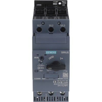 Siemens Motor Protection Circuit Breaker 54A, 65A, 690V, 3 Poles, Magnetic Sensing, IP20 Protection 3RV2031-4JA10
