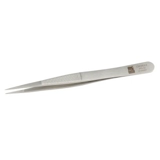 RS PRO 120mm Stainless Steel Serrated Tweezer 136-9693