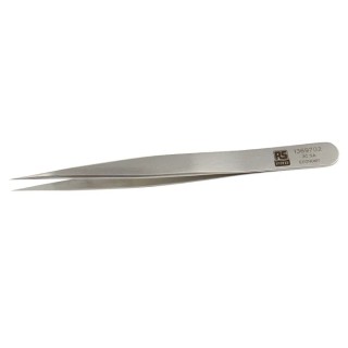 RS PRO 110mm Stainless Steel Fine, Pointed, Straight Tweezer 136-9702
