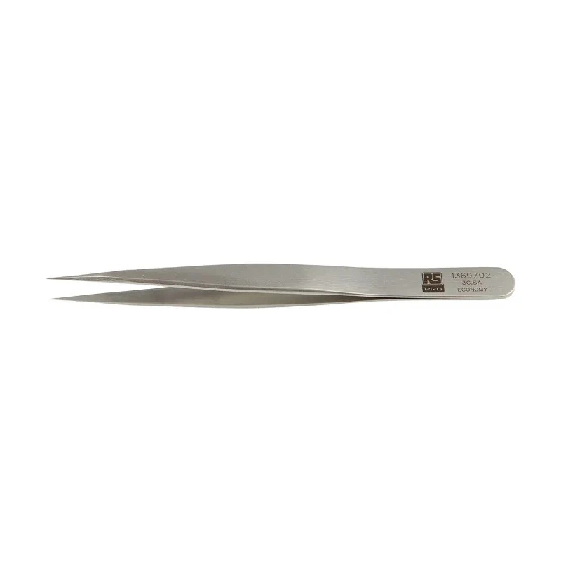 RS PRO 110mm Stainless Steel Fine, Pointed, Straight Tweezer 136-9702
