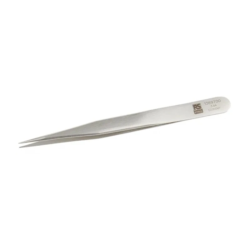 RS PRO 120mm Stainless Steel Straight, Pointed, Fine Tweezer 136-9700