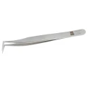 RS PRO 115mm Stainless Steel Angled, Flat Tweezer 136-9709