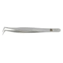 RS PRO 115mm Stainless Steel Angled, Flat Tweezer 136-9709