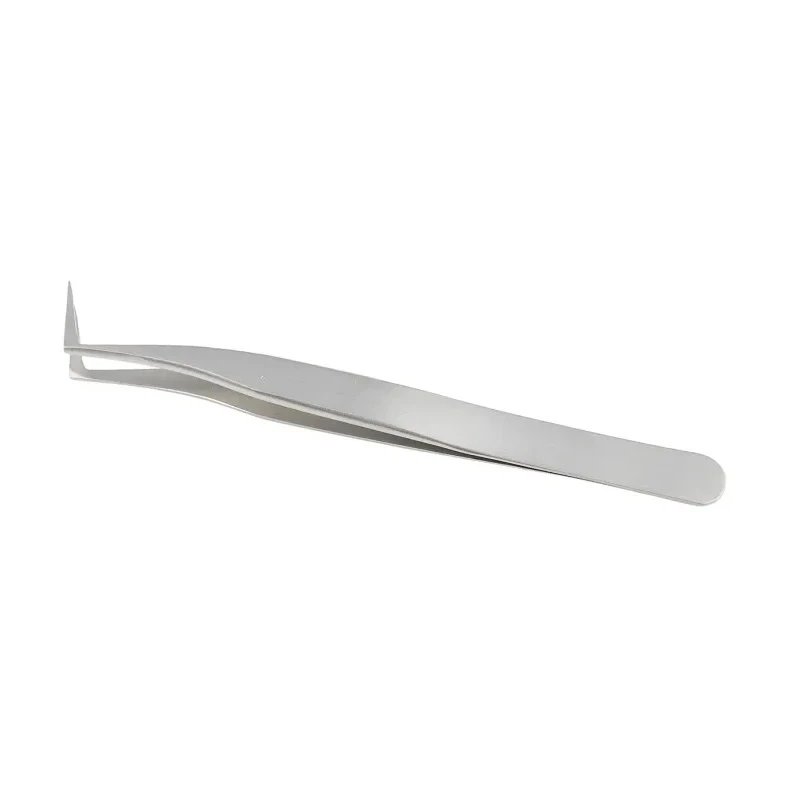 RS PRO 115mm Stainless Steel Angled, Flat Tweezer 136-9709