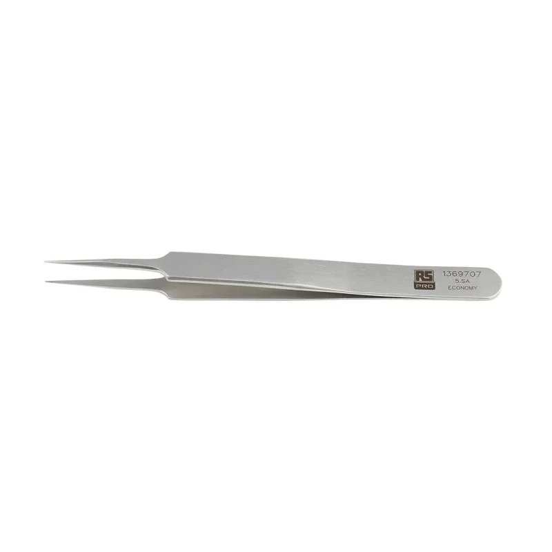 RS PRO Stainless Steel Extra Fine Tweezer 110mm 136-9707