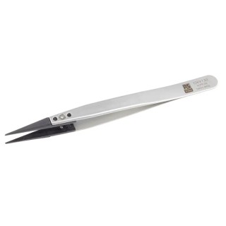 RS PRO Stainless Steel Fine ESD Safe Tweezer 130mm 136-9730
