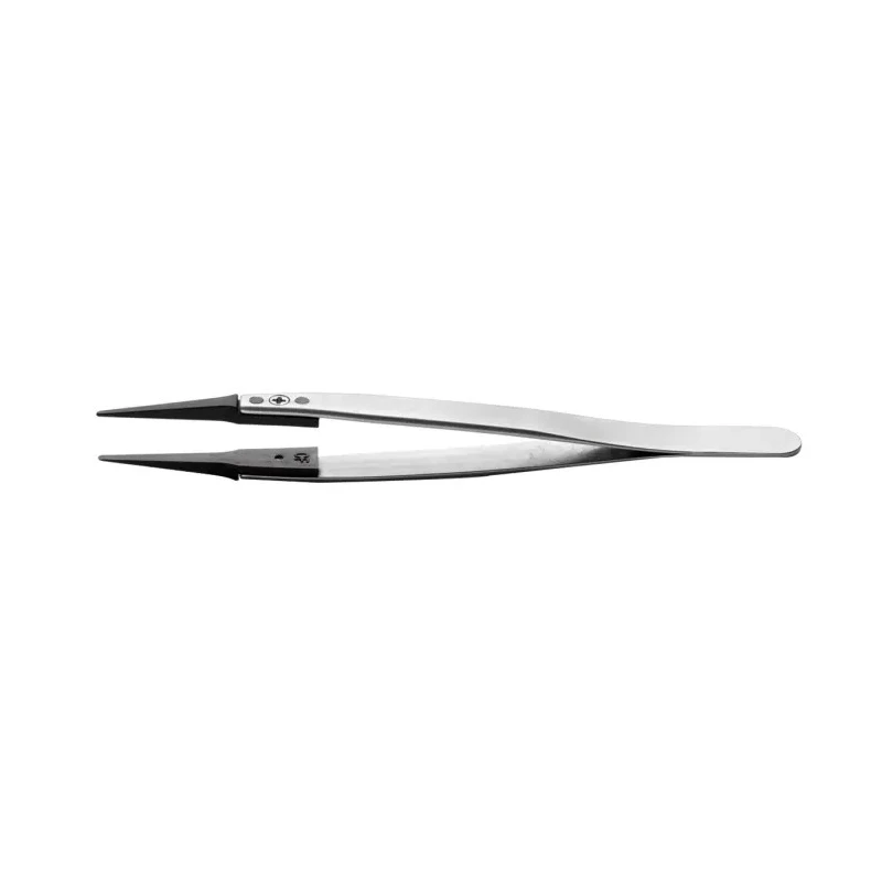 RS PRO 130mm Stainless Steel ESD Safe Tweezer 136-9724