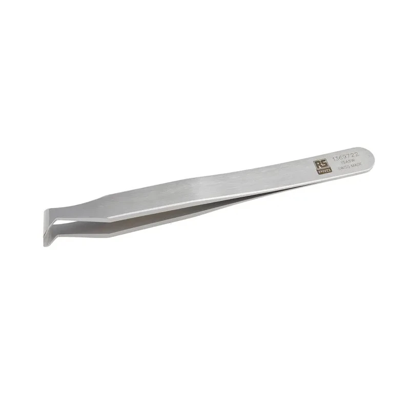 RS PRO 120mm Carbon Steel Bent Tweezer 136-9722