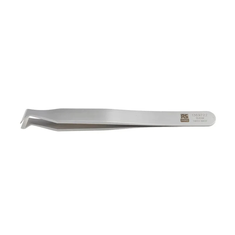 RS PRO 120mm Carbon Steel Bent Tweezer 136-9722