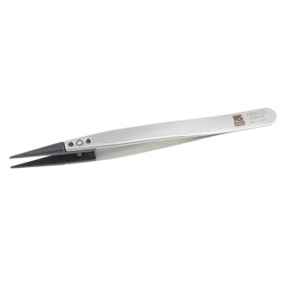 RS PRO 130mm Stainless Steel Flat ESD Safe Tweezer 136-9723