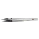 RS PRO 130mm Stainless Steel Flat ESD Safe Tweezer 136-9723