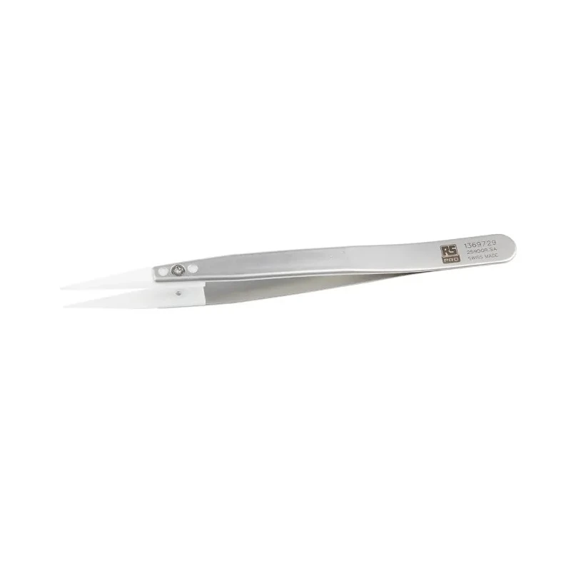 RS PRO 130mm Stainless Steel Pointed ESD Safe Tweezer 136-9729