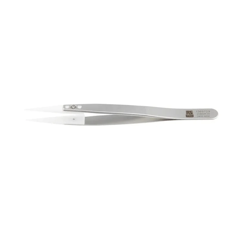RS PRO 130mm Stainless Steel Pointed ESD Safe Tweezer 136-9729