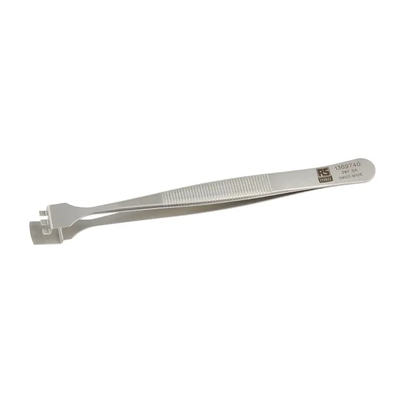 RS PRO 125mm Stainless Steel Bent Tweezer 136-9740