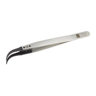 RS PRO 130mm Stainless Steel Curved Very Fine ESD Safe Tweezer 136-9733