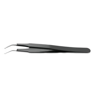 RS PRO 115mm Stainless Steel Angled Flat ESD Safe Tweezer 136-9750