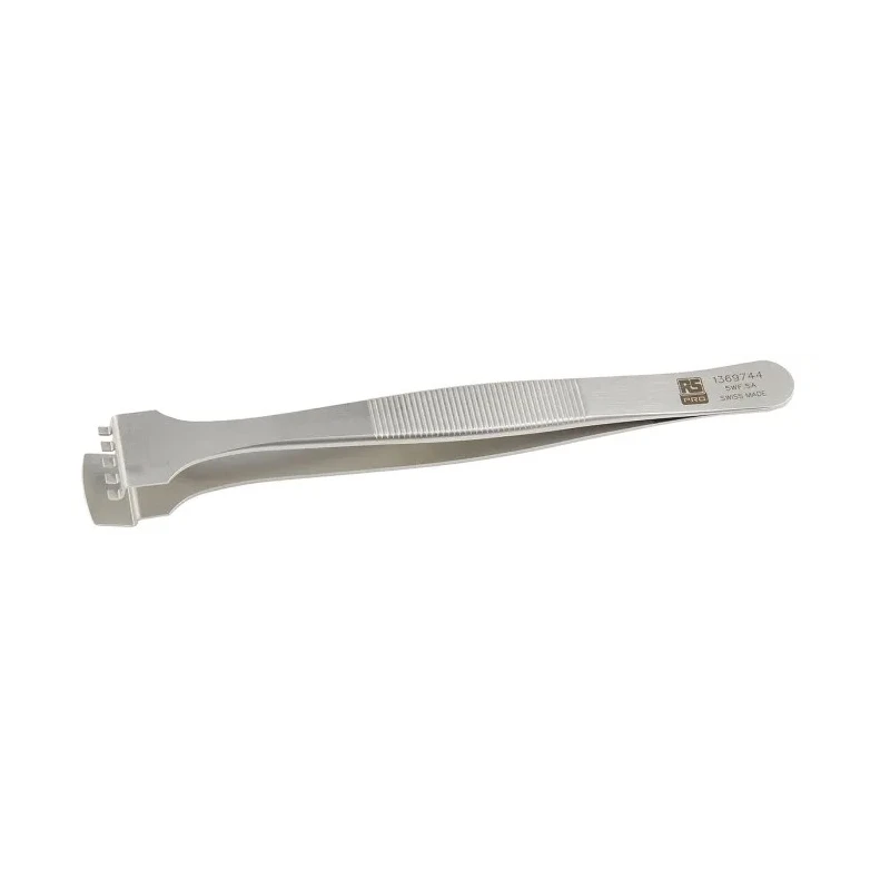 RS PRO 130mm Stainless Steel Bent Tweezer 136-9744