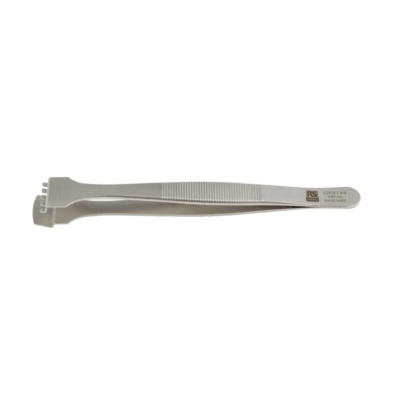 RS PRO 130mm Stainless Steel Bent Tweezer 136-9744