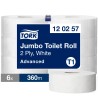 Tork Toilet Roll 2-Ply Jumbo Size 1800 Sheets per Roll, 59mm Core Diameter, 6 Rolls 120257