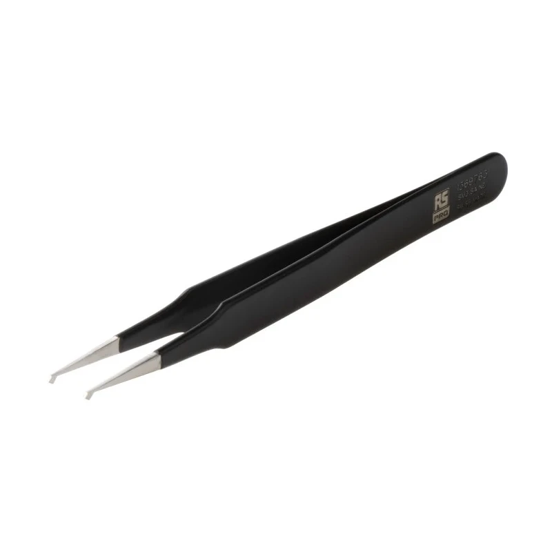 RS PRO 120mm Stainless Steel ESD Safe Anti-Magnetic Tweezer 136-9763