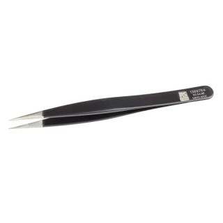 RS PRO 120mm Stainless Steel Flat ESD Safe Tweezer 136-9764