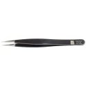 RS PRO 120mm Stainless Steel Flat ESD Safe Tweezer 136-9764