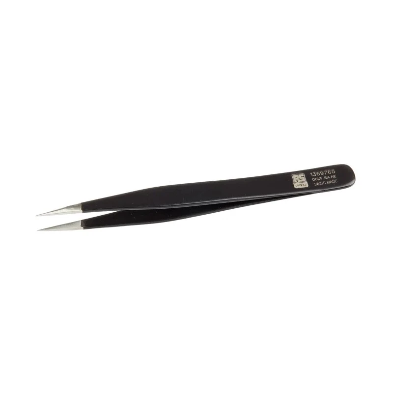 RS PRO 120mm Stainless Steel ESD Safe Tweezer 136-9765