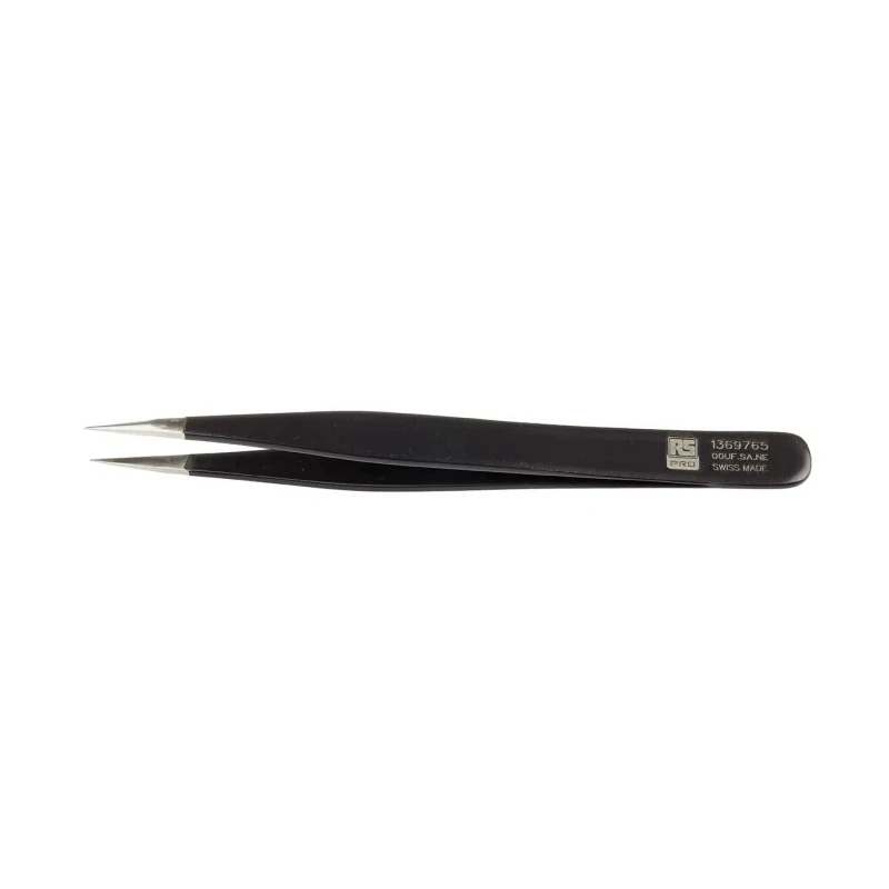 RS PRO 120mm Stainless Steel ESD Safe Tweezer 136-9765