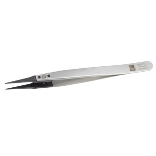 RS PRO 130mm Stainless Steel Sharp Very Fine Straight ESD Safe Tweezer 136-9731