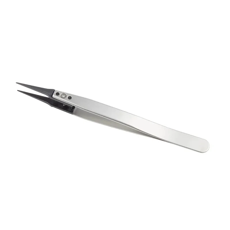 RS PRO 130mm Stainless Steel Sharp Very Fine Straight ESD Safe Tweezer 136-9731