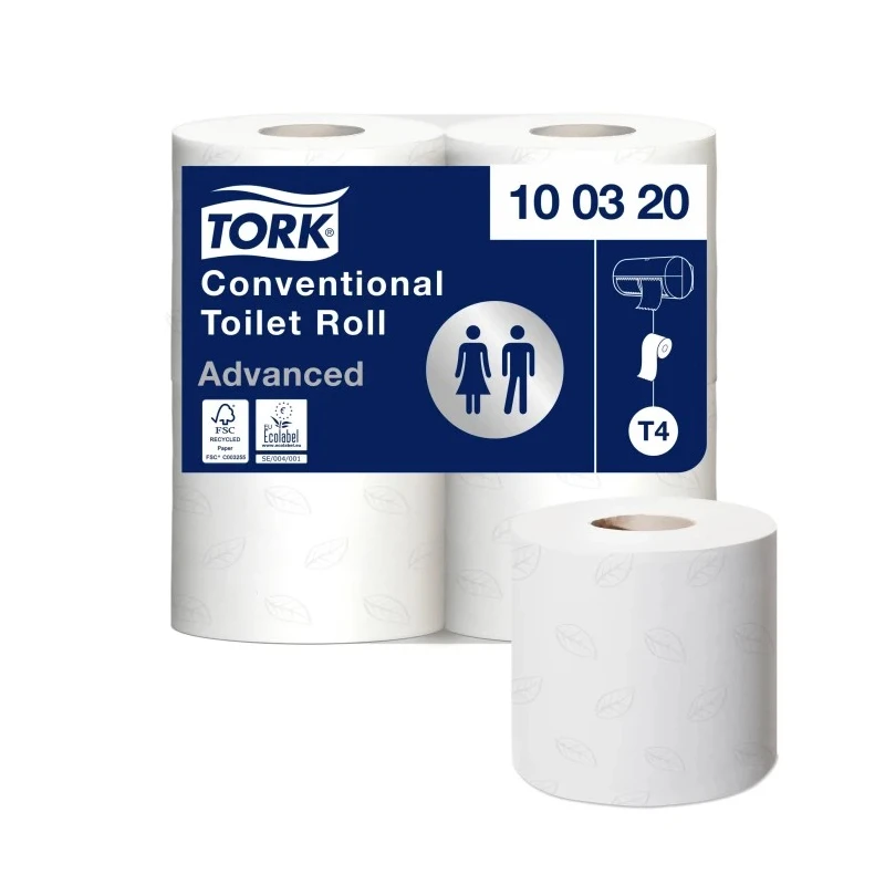 Tork Toilet Roll 36 Rolls of 320 Sheets 2-Ply Conventional Size 44mm Core Diameter 110mm Roll Diameter 100320