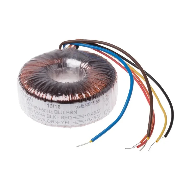 RS PRO 230 V ac Toroidal Transformer 2 Outputs 2 x 55 V ac, 50 VA, UL 506, EN 61558 Class II, IEC 61558 Class II 671-8971
